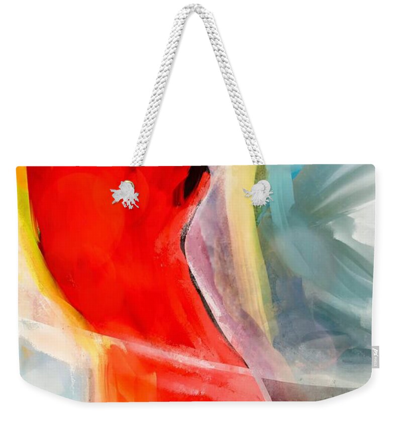 Chris De Burgh Weekender Tote Bag featuring the digital art Lady in Red by Ursula Abresch