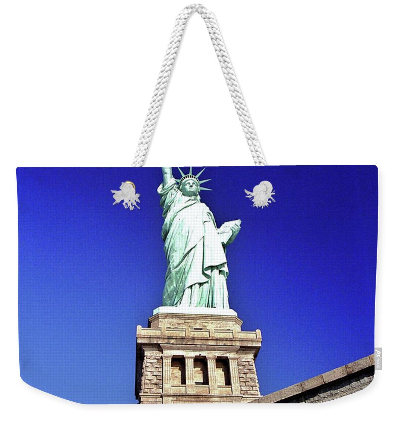 Statue Of Liberty Weekender Tote Bag featuring the photograph Lady Liberty  4 by Allen Beatty