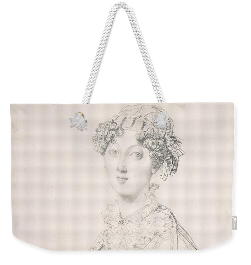 19th Century Art Weekender Tote Bag featuring the drawing Lady Mary Cavendish-Bentinck by Jean-Auguste-Dominique Ingres