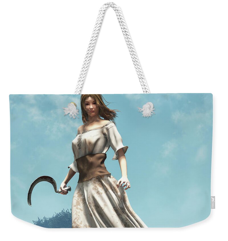 Lady Midday Weekender Tote Bag featuring the digital art Lady Midday by Daniel Eskridge