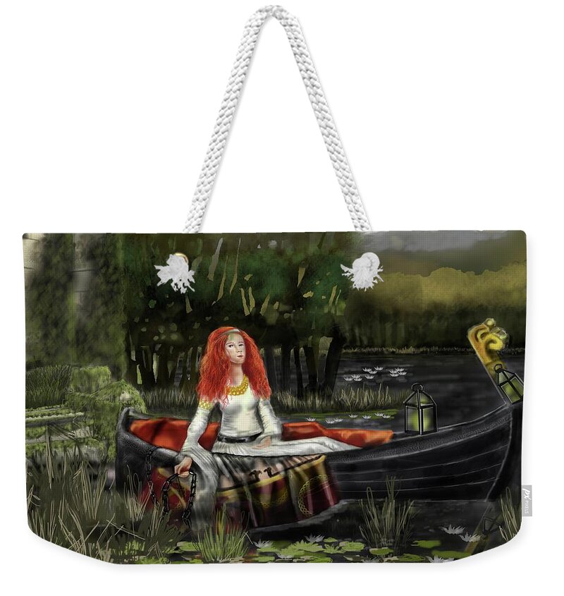 Scottish Legend Weekender Tote Bag featuring the digital art Lady of Shalot 2017 by Rob Hartman