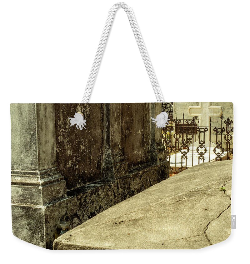 New Orleans Weekender Tote Bag featuring the photograph Lafayette Cemetery, New Orleans by Leslie Struxness