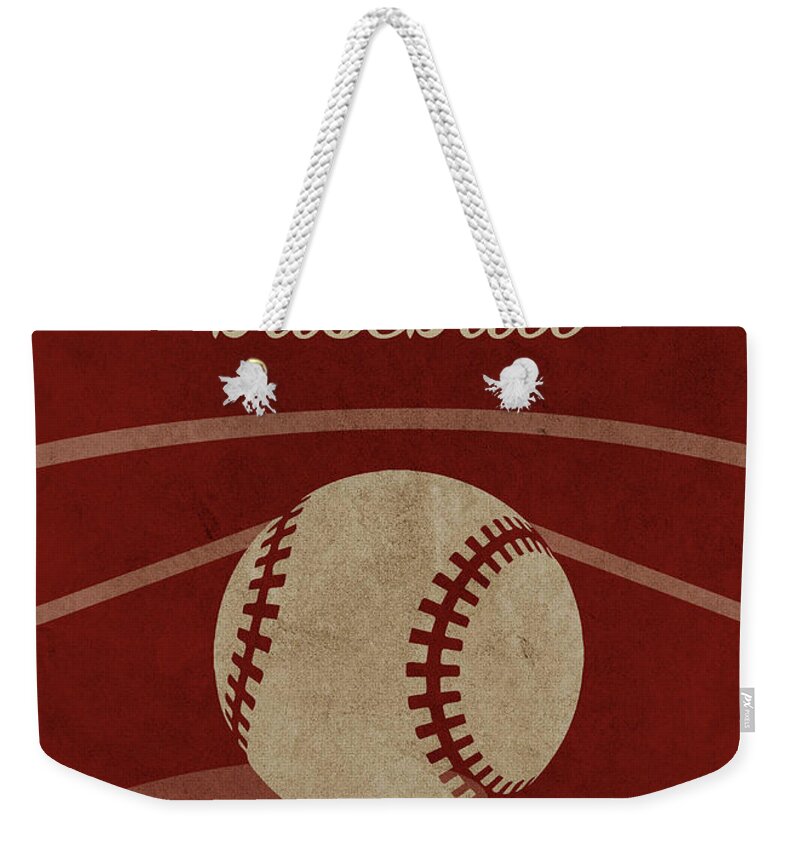 Lafayette Weekender Tote Bag featuring the mixed media Lafayette College Baseball Sports Vintage Poster by Design Turnpike