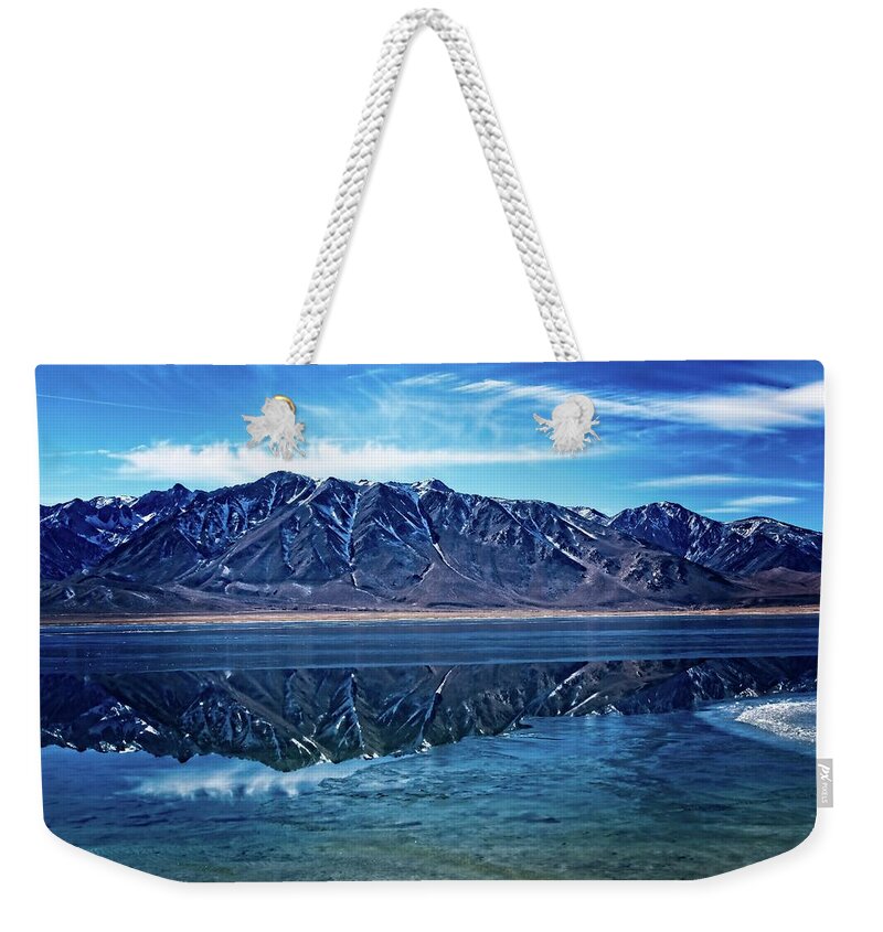Image Weekender Tote Bag featuring the photograph Lake Crowley Reflections by David Desautel
