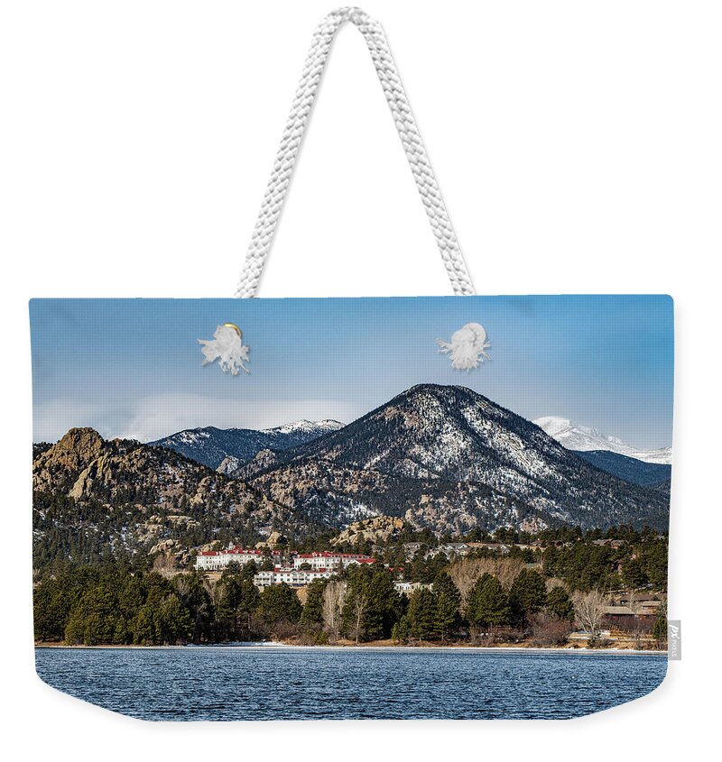 Rocky Mountain National Park Weekender Tote Bag featuring the photograph Lake Estes Colorado by Douglas Wielfaert
