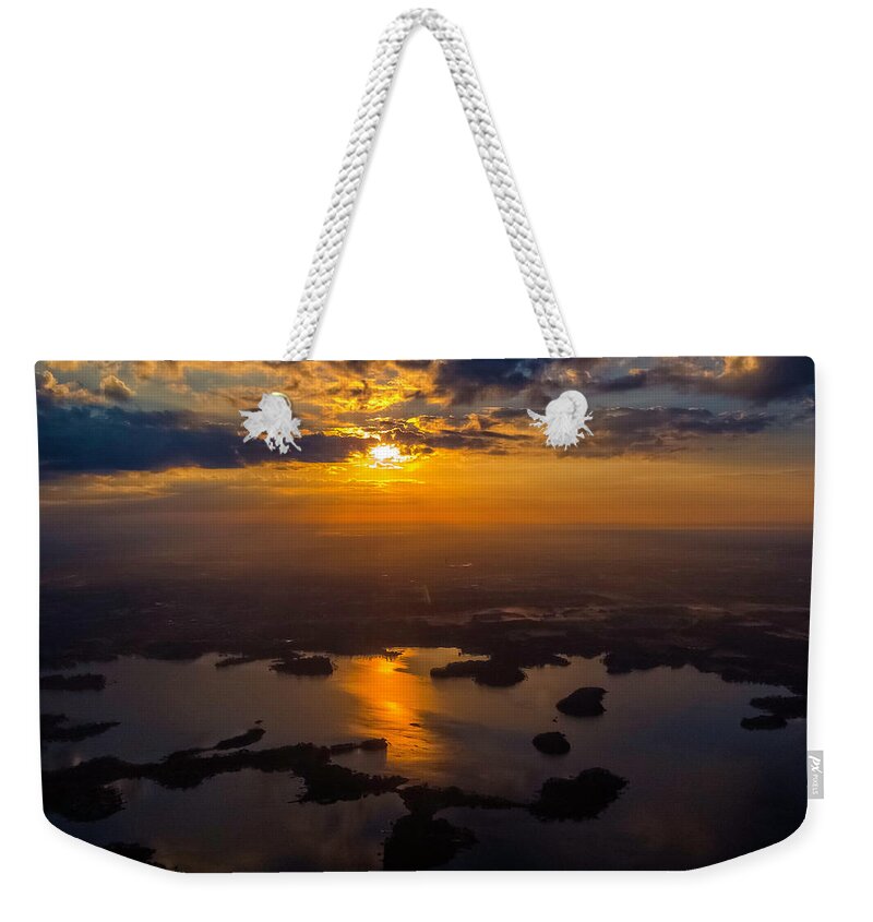 Lake Norman Weekender Tote Bag featuring the photograph Lake Norman Sunrise by Greg Reed