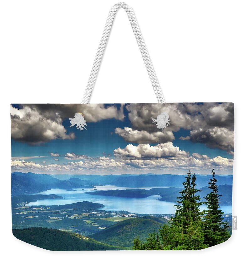 Lake Weekender Tote Bag featuring the photograph Lake Pend Oreille by Dan Eskelson
