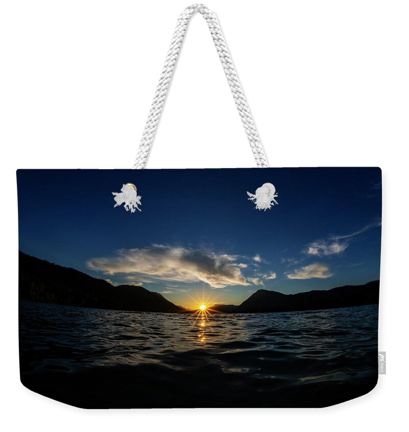 Sunny Weekender Tote Bag featuring the photograph Lake Wenatchee Sunset by Pelo Blanco Photo