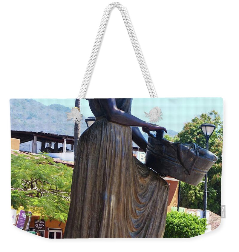 Bronze Statues Weekender Tote Bag featuring the photograph Land Of Women #8 by Rosanne Licciardi