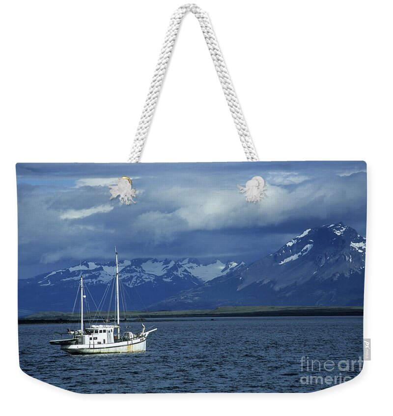 Patagonia Weekender Tote Bag featuring the photograph Last Hope Sound Patagonia by James Brunker