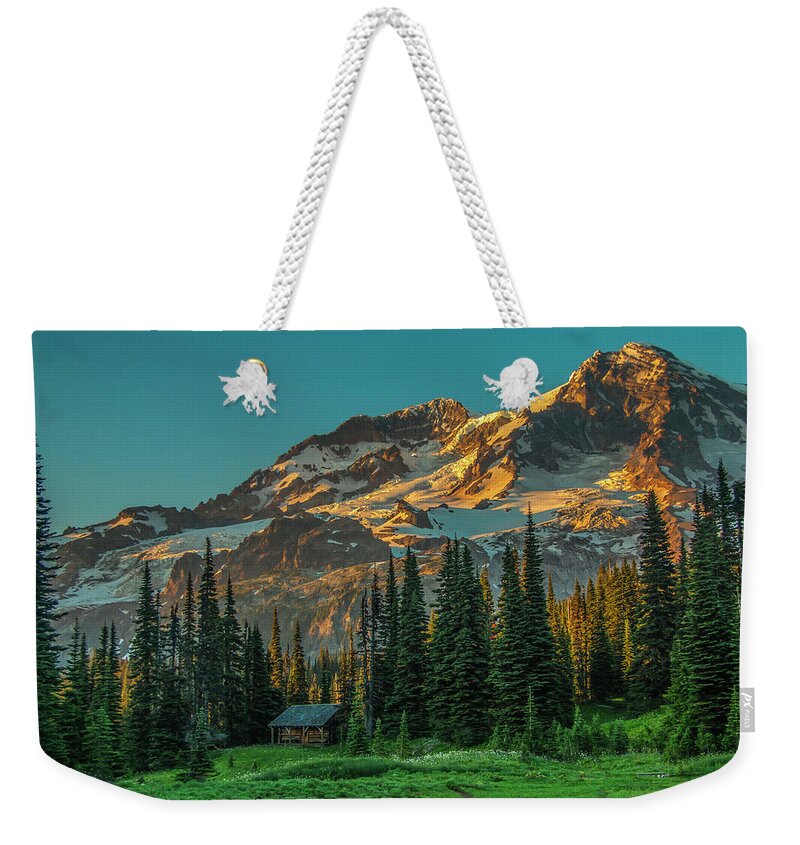 No People Weekender Tote Bag featuring the photograph Last Light on the Mountain by Doug Scrima