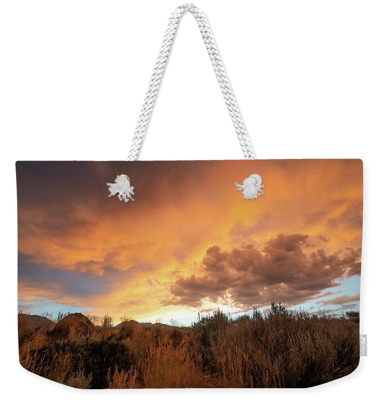 Sunset Weekender Tote Bag featuring the photograph Last Light Over the High Desert by Ron Long Ltd Photography