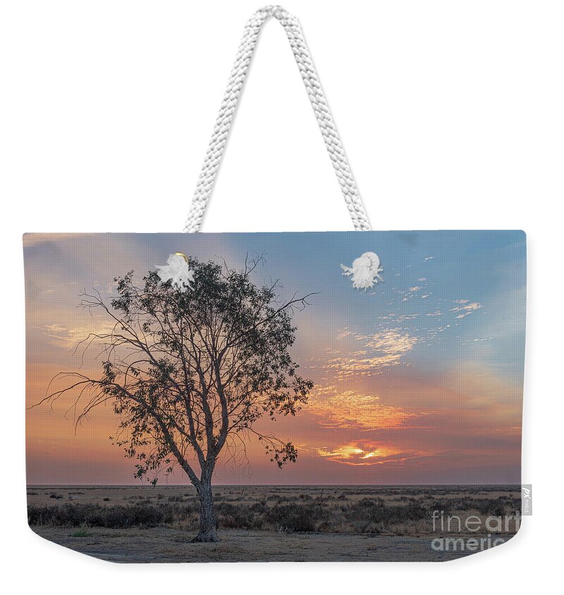 Sunset Weekender Tote Bag featuring the photograph Last Night at Allensworth by Jeff Hubbard
