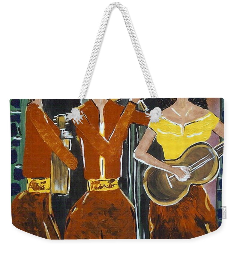  Weekender Tote Bag featuring the painting Latina Spirit by Lorena Fernandez