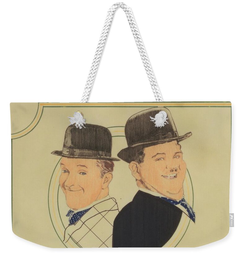 Colored Pencil Weekender Tote Bag featuring the drawing Laurel And Hardy by Sean Connolly