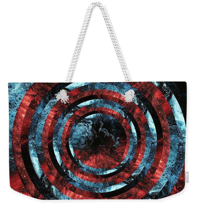 Infinity Weekender Tote Bag featuring the digital art Lava and Ice Circles by Pelo Blanco Photo