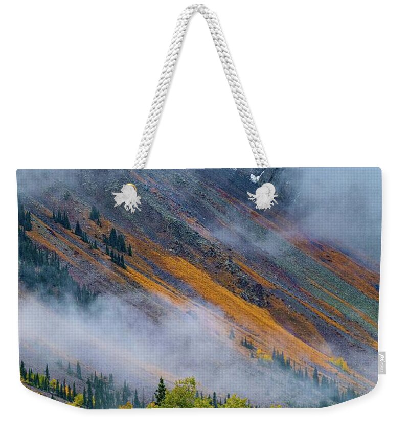 Colorado Weekender Tote Bag featuring the photograph Layers of Color by David Downs