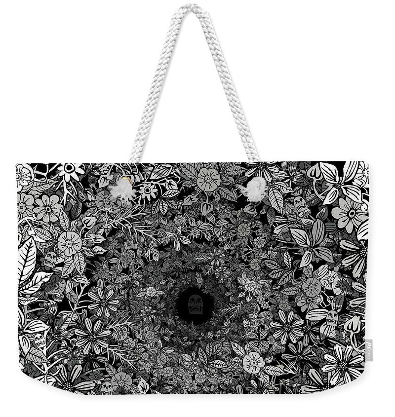 Black And White Weekender Tote Bag featuring the drawing Le Moribond by BFA Prints