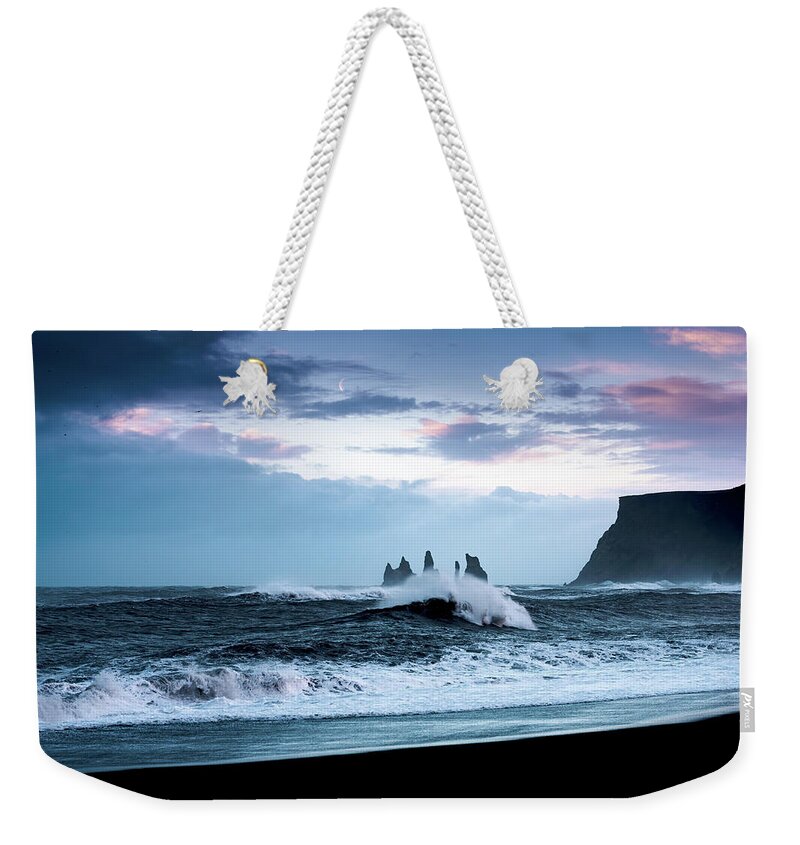 Landscape Weekender Tote Bag featuring the photograph Leave Me Alone With The Sea by Philippe Sainte-Laudy