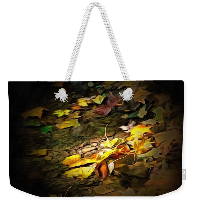 Leaves Weekender Tote Bag featuring the photograph Leaves in the Creek by Christopher Reed