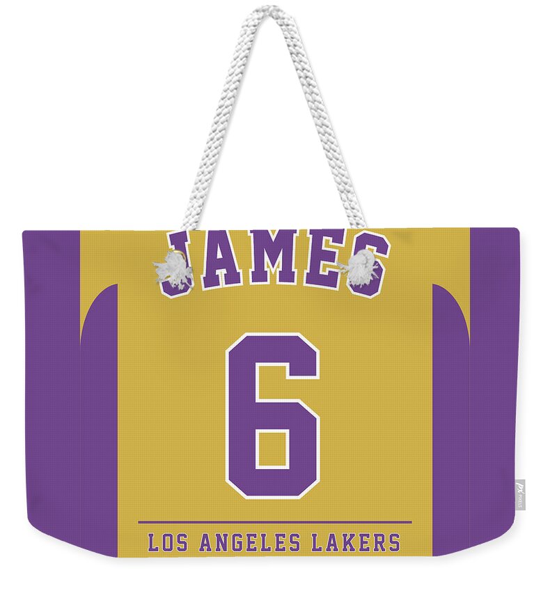 Lebron James Jersey. NBA Los Angeles Lakers Weekender Tote Bag by