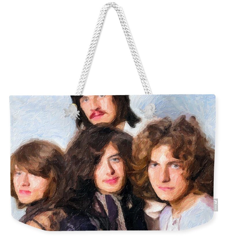 Led Zeppelin Weekender Tote Bag featuring the painting Led Zeppelin #1 by Steve Mitchell