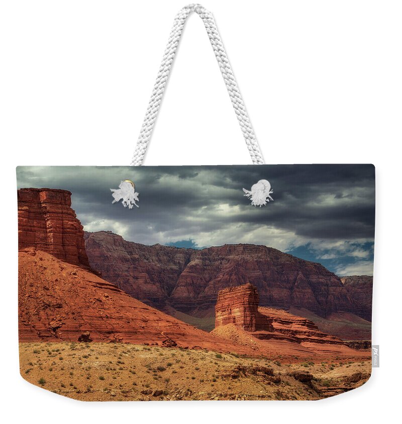 Headwaters Grand Canyon Lee's Ferry River Arizona Colorful Rock Cliffs Fstop101 Weekender Tote Bag featuring the photograph Lee's Ferry Arizona by Geno Lee