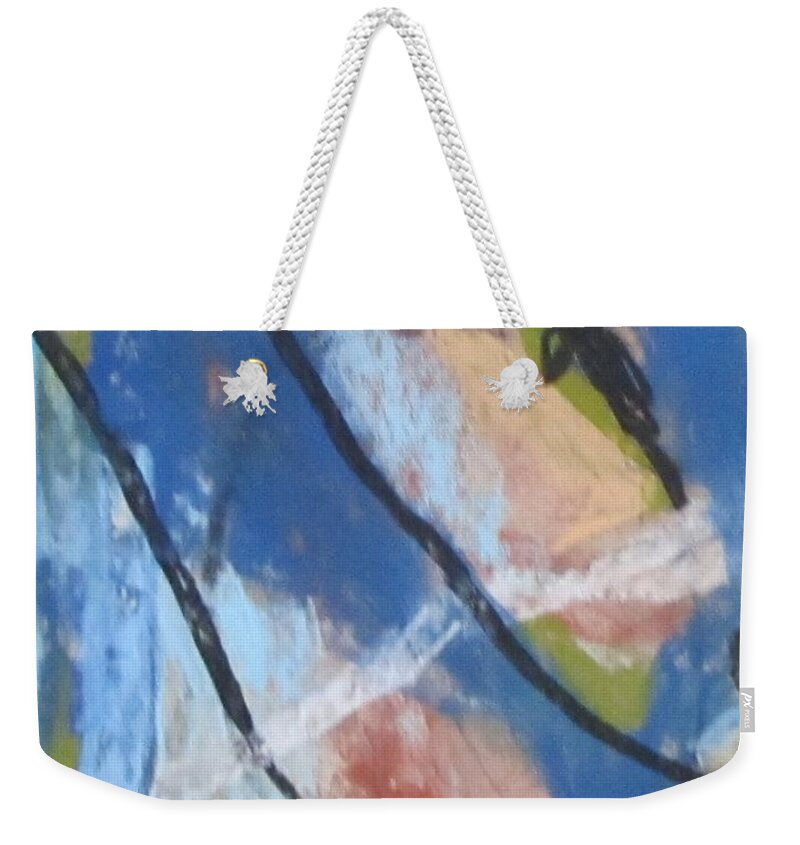 Left Hand Paintings Weekender Tote Bag featuring the pastel Left Hand Abstracts Series #1 Left Diptych by Barbara O'Toole