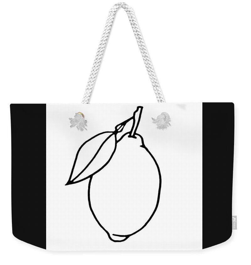 Botanical Weekender Tote Bag featuring the drawing Lemon 1 by Masha Batkova