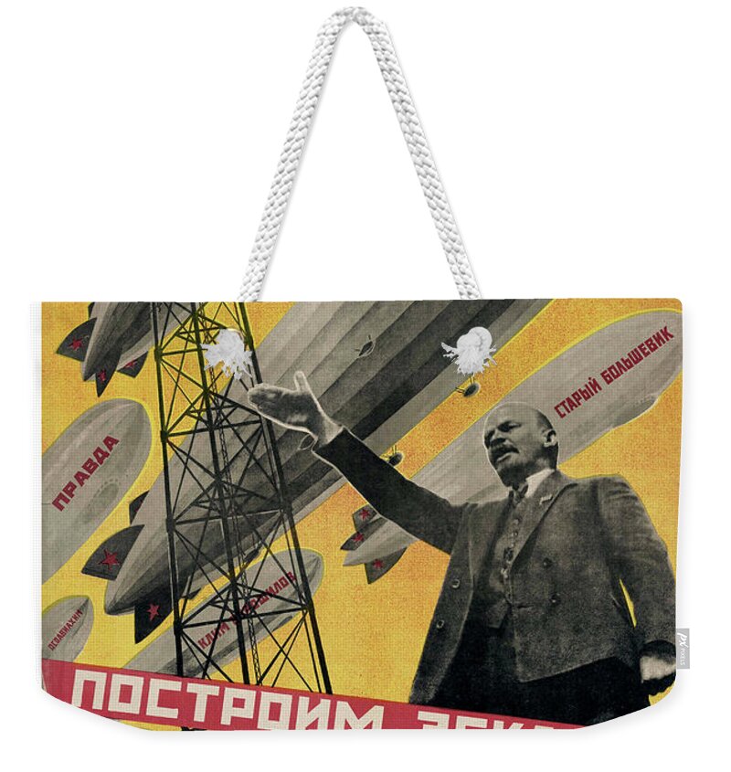 Zeppelin Weekender Tote Bag featuring the digital art Lenin Zeppelins by Long Shot