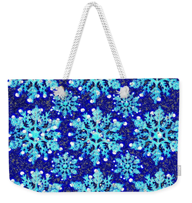 Snow Weekender Tote Bag featuring the digital art Let It Snow by Vallee Johnson