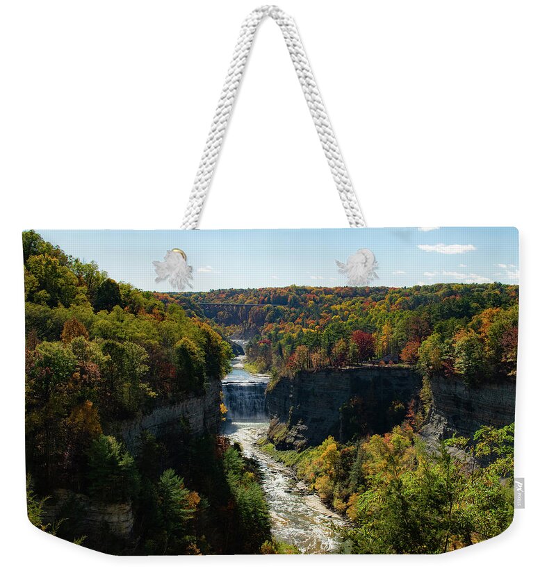 Nature Weekender Tote Bag featuring the photograph Letchworth State Park by Nicole Lloyd