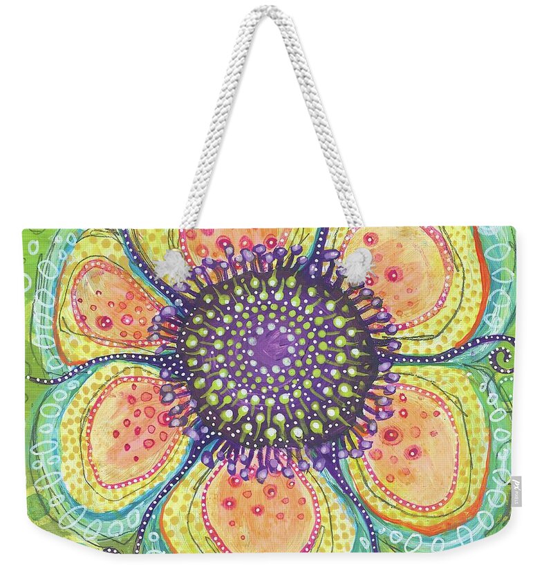 Flower Painting Weekender Tote Bag featuring the painting Letting Go by Tanielle Childers