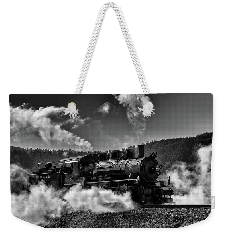 Train Weekender Tote Bag featuring the photograph Letting off Steam by Darren White