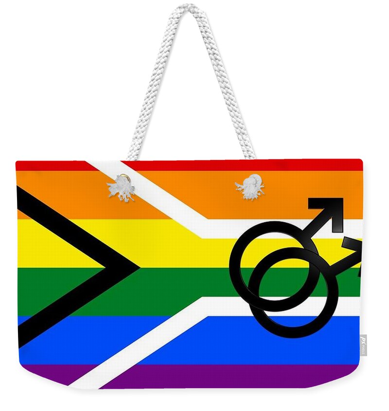 Lgbtq Weekender Tote Bag featuring the mixed media LGBTQ Symbols by Nancy Ayanna Wyatt