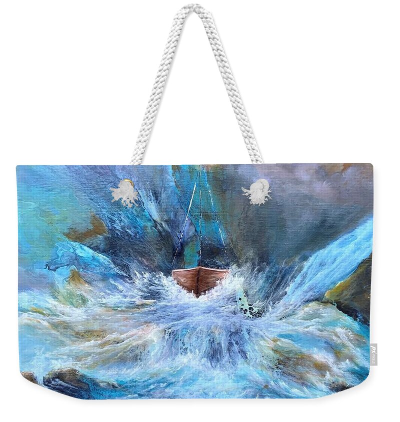 Acrylic Weekender Tote Bag featuring the painting Liberated by Soraya Silvestri