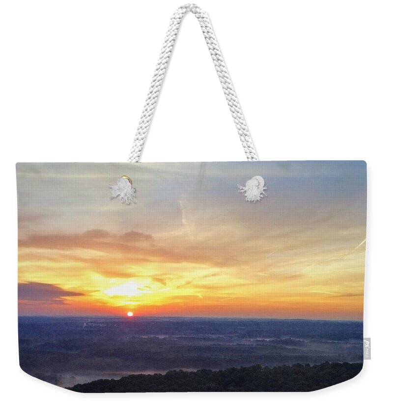  Weekender Tote Bag featuring the photograph Liberty Park Sunrise by Brad Nellis