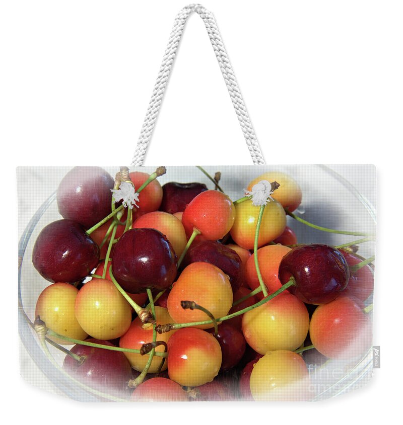 Cherries Weekender Tote Bag featuring the photograph Life Is Just A by Kae Cheatham