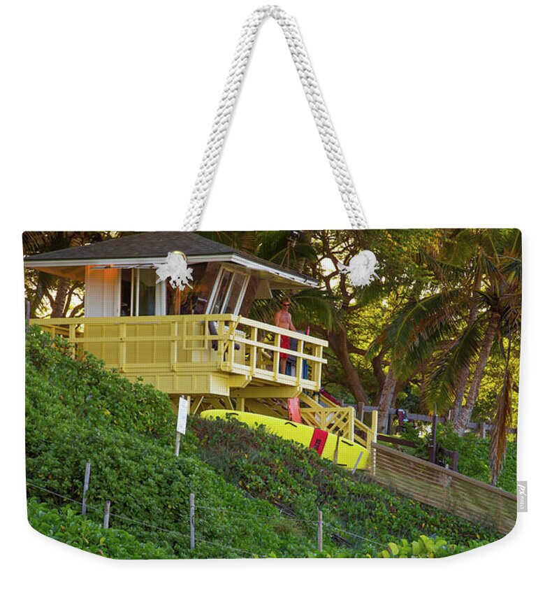 Hawaii Weekender Tote Bag featuring the photograph Lifeguard Station Maui Hawaii by Edward Fielding