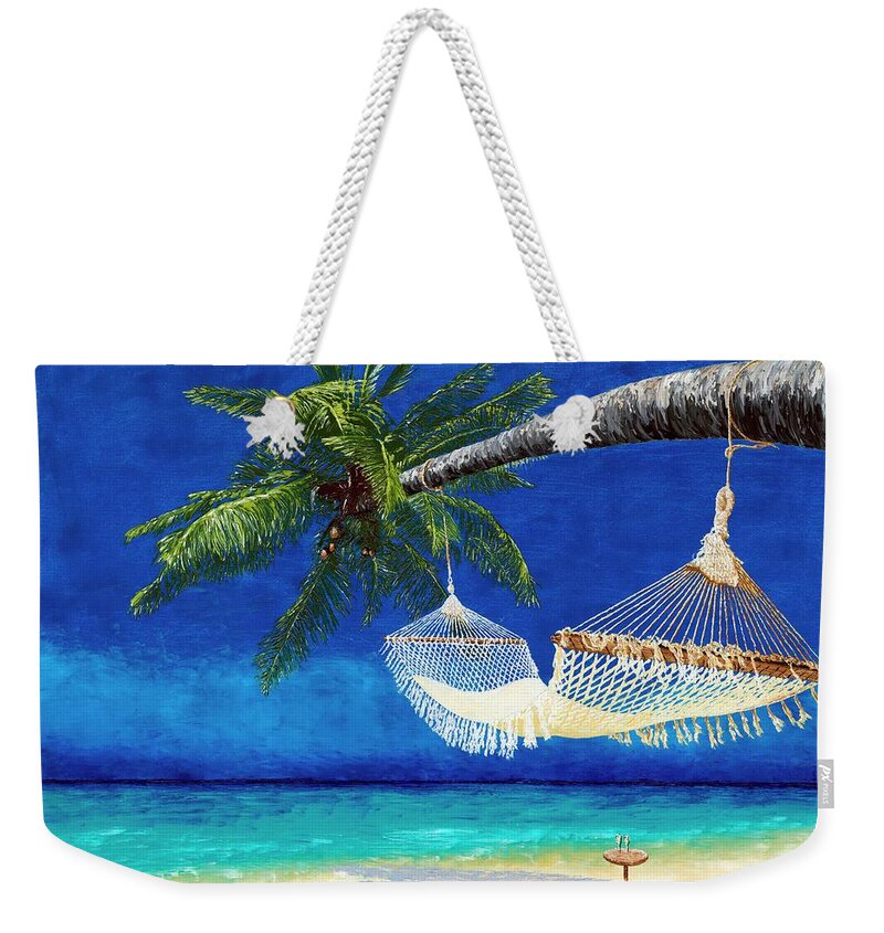 Beach Weekender Tote Bag featuring the painting Life's a Beach 2 by Richard Young