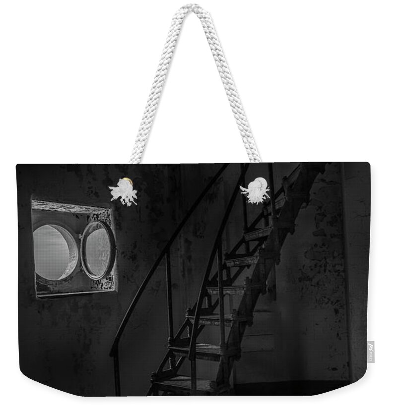 Lighthouse Weekender Tote Bag featuring the photograph Light and Shadows of the Lighthouse by Laura Hedien