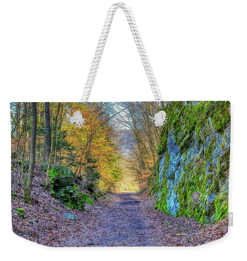 Creeper Trail Weekender Tote Bag featuring the photograph Light at Trail's End by Dale R Carlson