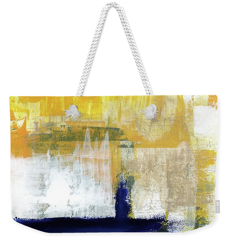 Abstract Weekender Tote Bag featuring the painting Light Of Day 4 by Linda Woods