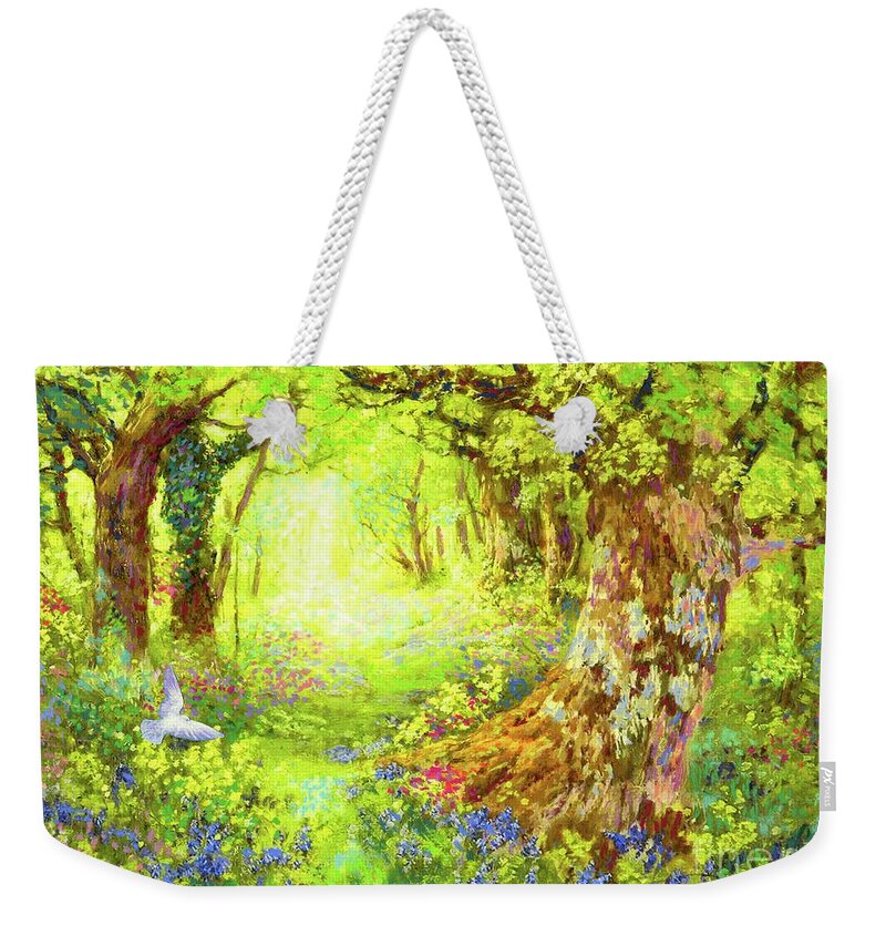 Landscape Weekender Tote Bag featuring the painting Light of Life by Jane Small