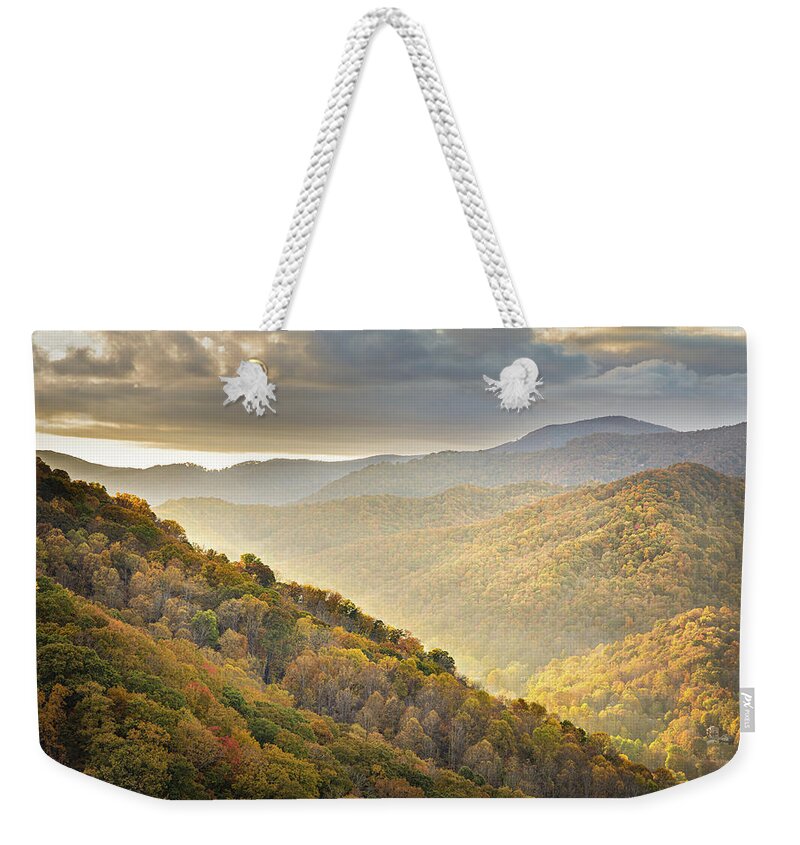 Maggie Valley Weekender Tote Bag featuring the photograph Light Through The Clouds by Jordan Hill