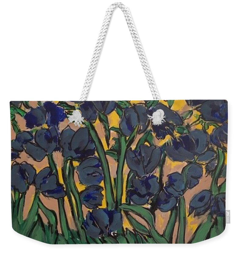  Weekender Tote Bag featuring the painting Lilies of the field by Angie ONeal