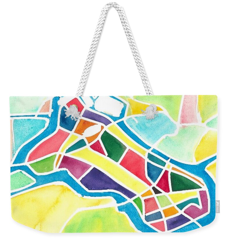 Lille Weekender Tote Bag featuring the painting Lille, France Antique Map 1613 by Diane Chinn