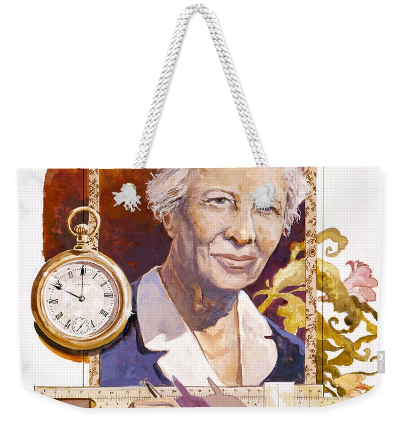 John Swatsley Weekender Tote Bag featuring the painting Lillian Gilbreth by John Swatsley