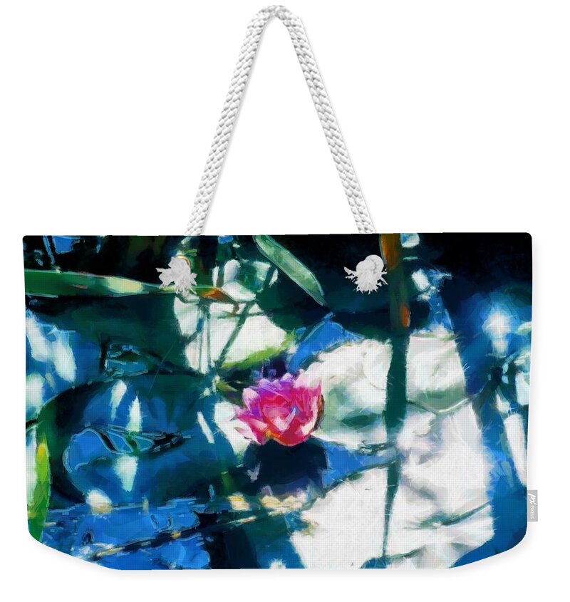 Lily Weekender Tote Bag featuring the mixed media Lily in the Shallows by Christopher Reed