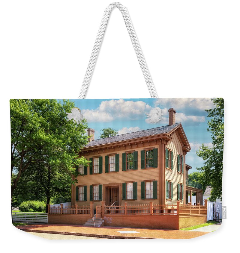 Lincolns Home Weekender Tote Bag featuring the photograph Lincoln's Home - Springfield, Illinois by Susan Rissi Tregoning